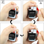 Retro Style 0.8 inch 4-digit Screen Mechanical Manual Metal Counter