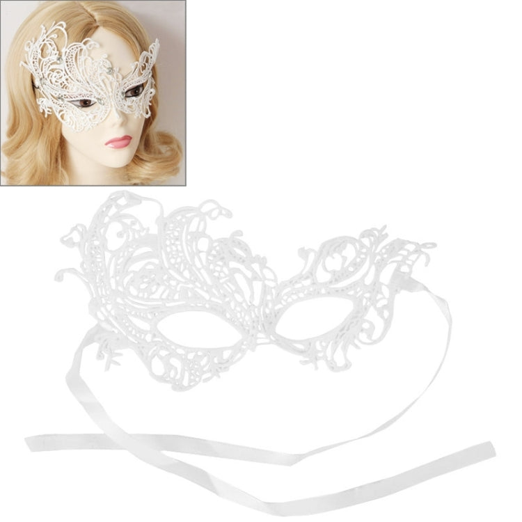 Sexy Girl Eye Mask Lace Venetian Masquerade Ball Party Fancy Mask — White
