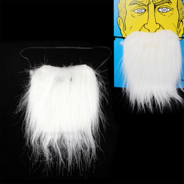 Fake Beard with Elastic Strap, White Bushy Mustache