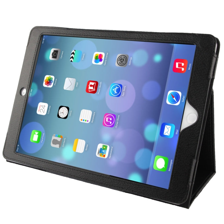 Litchi Texture Flip Leather Case with Holder & Sleep / Wake-up Function for iPad Air — view 4
