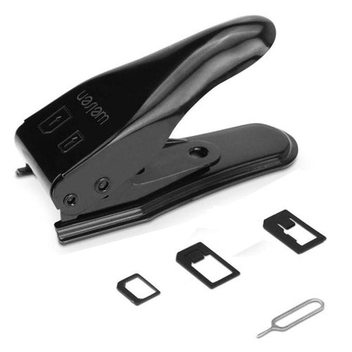 for iPhone / Samsung / Huawei / Xiaomi (With Nano SIM to Micro SIM Card Adapter + Nano SIM to Standard SIM Card Adapter + Micro SIM to Standard SIM Card Adapter + Sim Card Tray Holder Eject Pin Key Tool), Dual Nano Sim Cutter