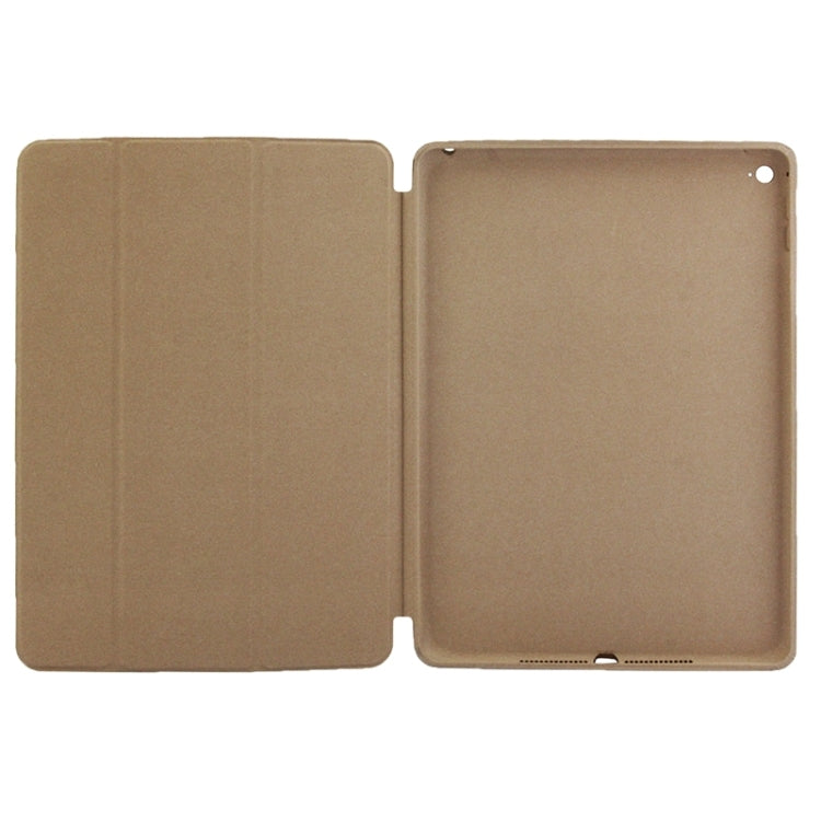 3-fold Naturally Treated Smart Leather Case with Sleep / Wake-up Function & Holder for iPad Air 2