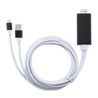 8 Pin to HDMI HDTV Adapter Cable with USB Charger Cable — Black