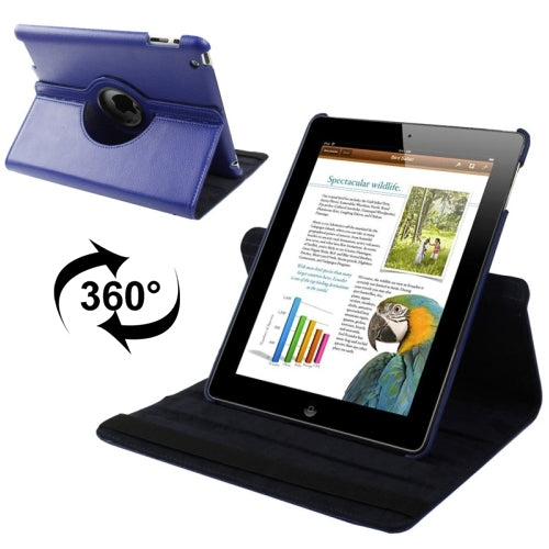 360 Degree Rotatable Leather Case with Sleep / Wake-up Function & Holder for New iPad (iPad 3)