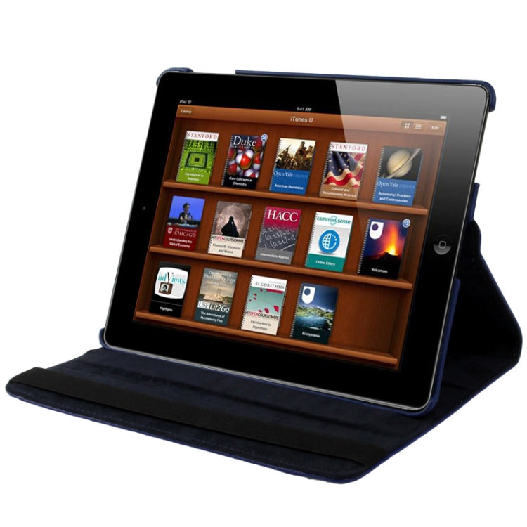 360 Degree Rotatable Leather Case with Sleep / Wake-up Function & Holder for New iPad (iPad 3)