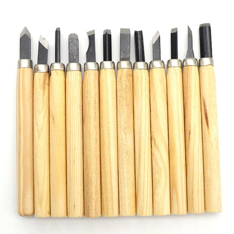 Assorted Wood Carving Tools Set with Stainless Steel Blade and Wood Handle