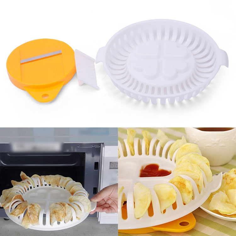 Baked Potato Chips Homemade Maker Machine Device with Slicer & Plate, DIY Microwave Oven