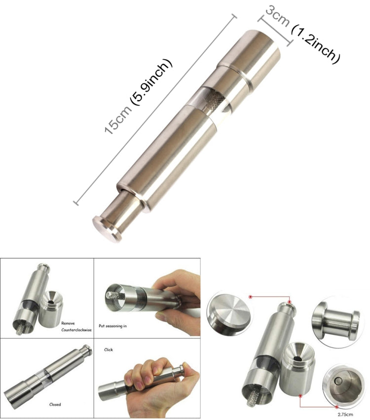 304 Stainless Steel Salt and Pepper Grinder / Mill