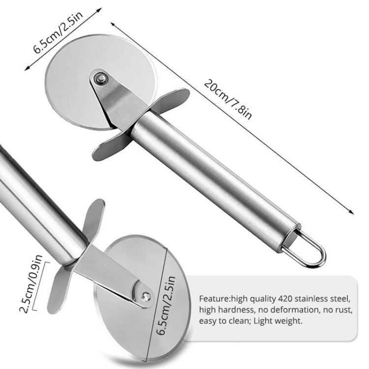 LsCook Stainless Steel Round Pizza Cutter Knife