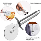 LsCook Stainless Steel Round Pizza Cutter Knife