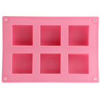 High Quality 6 Holes Square Shape Silicone Material Cake Mold