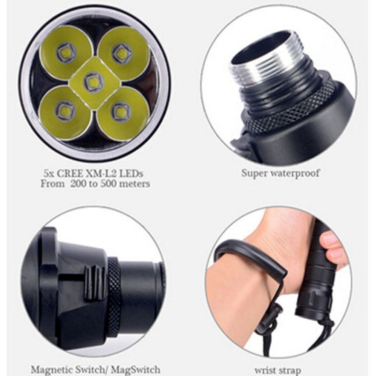 5 x LED White Light Diving Flashlight, 6800 LM, Diving Depth: 150m — view 5