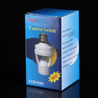 360 Degrees E27 60W PIR Motion Sensor Lamp Holder, Detection Range: Around 6m, AC 110-240V