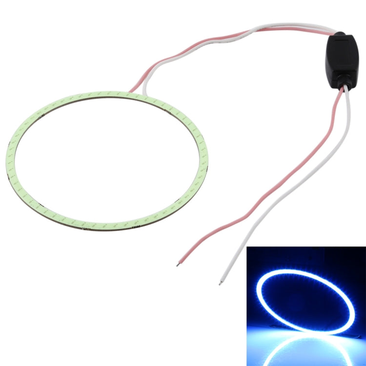90mm 5W 180LM Angel Eyes Circles Car Headlight COB LED Lights for Vehicles, DC 12-24V — Ice Blue Light
