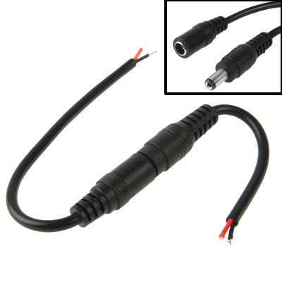 5.5 x 2.1mm DC Power Female Barrel to Male Barrel Connector Adaptor for LED Light Controller, Length: 20cm