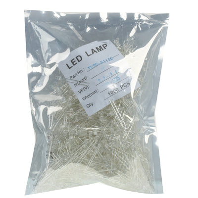 1000 PCS 5mm Water Clear LED Lamp
