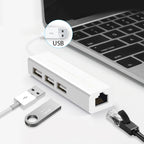 Ethernet Network Adapter + 3 Ports USB HUB