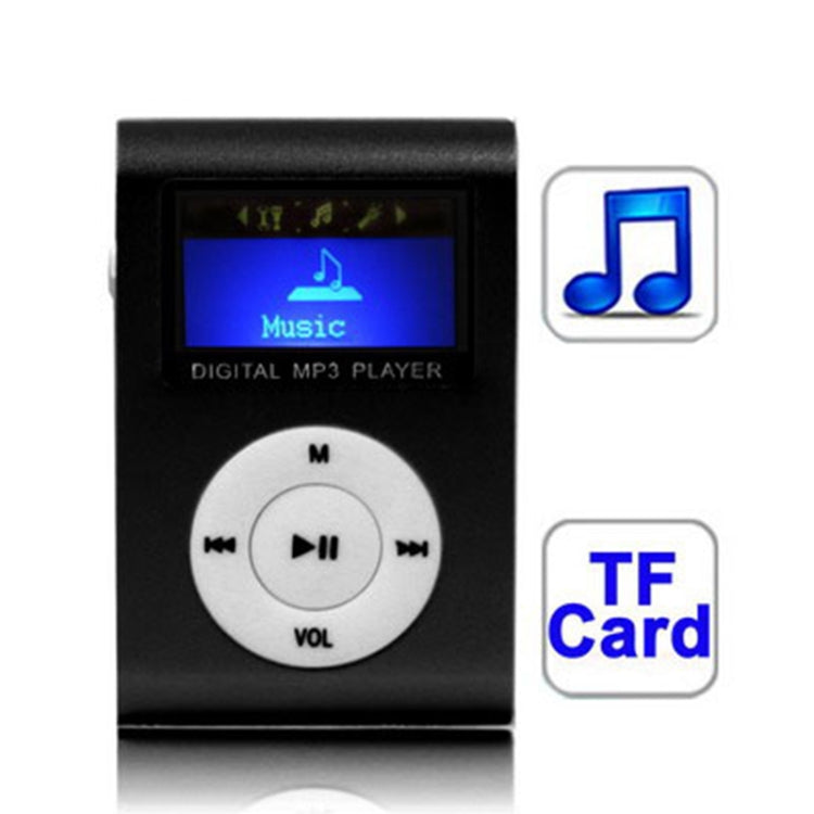 TF Card Slot MP3 Player with LCD Screen, Metal Clip
