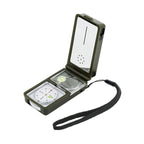 (Thermometer, Hygrometer, LED light, Reflector, Spirit level, Compass, Whistle, Flint, Magnifier, Ruler) Multi-Function Portable Compass, 10 in 1