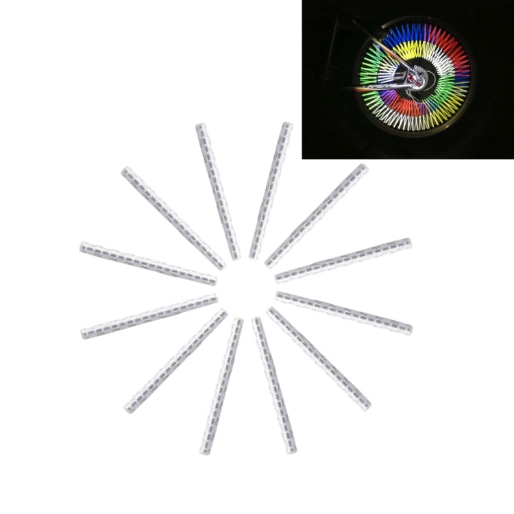 OQSPORT 12 PCS Bicycle Wheel Spoke Reflector Reflective Mount Clip Tube Warning Light Strip — Red