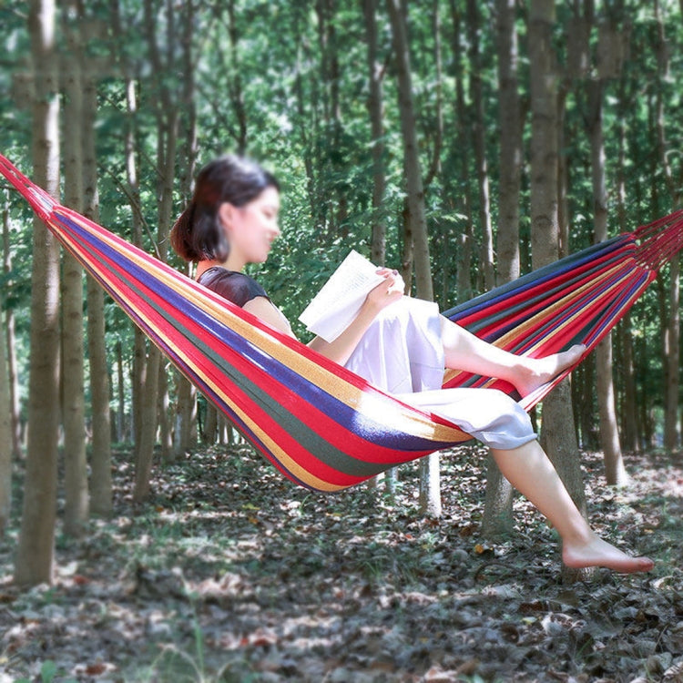 Strip Single Camping Outdoor Canvas Hammock, Size: 185cm x 80cm
