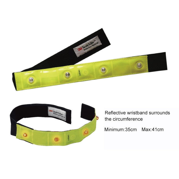 2 PCS 4 LED Lights Safety Run Reflective Arm / Leg Bands
