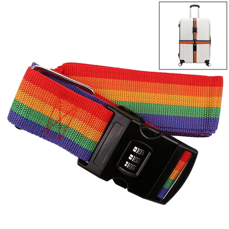 Luggage Strap Cross Belt Adjustable Packing Band Belt Strap with Password Lock for Luggage Travel Suitcase — Rose Red