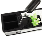 USB Desktop Aquarium Mini Fish Tank with Running Water and 6 LED Light, LCD Clock Display with Calendar, Time and Alarm (Holds 1.5 Quarts of Water)