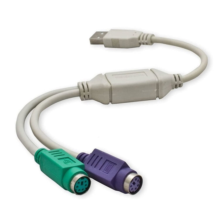 USB to PS/2 Adapter Cable for keyboard and Mouse , normal quality — White