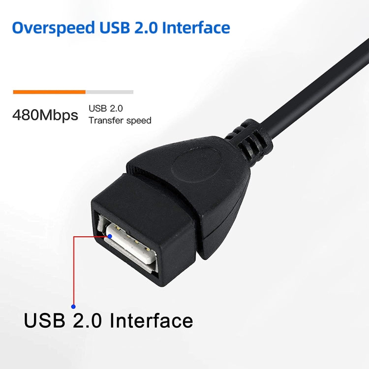 Mini 5-pin USB to USB 2.0 AF OTG Adapter Cable, Mini USB, 12cm