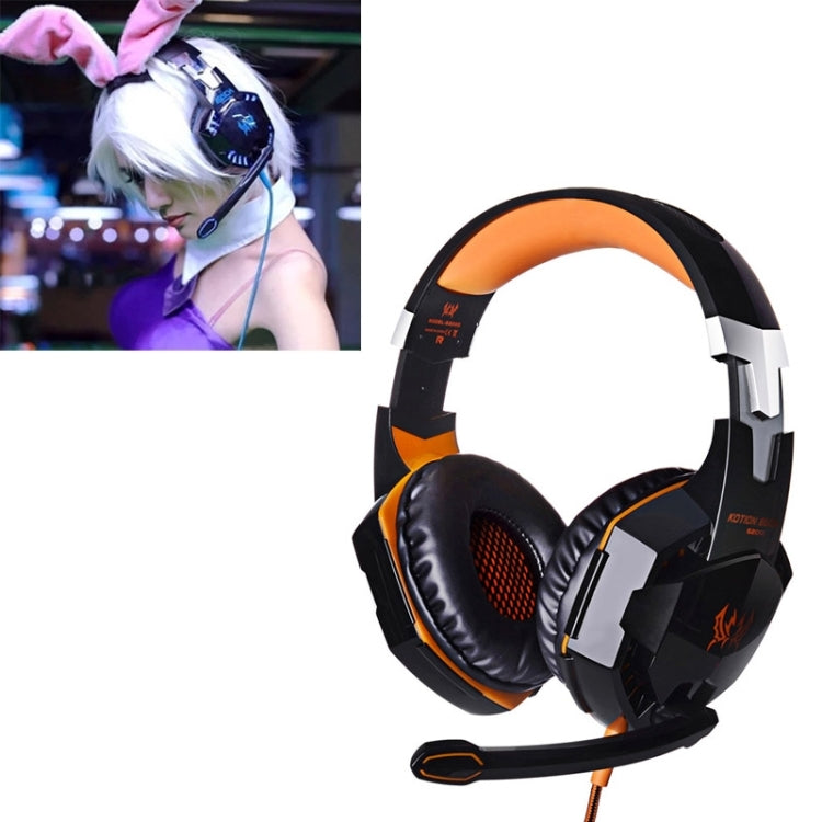 EACH G2000 Over-ear Stereo Bass Gaming Headset with Mic & LED Light for Computer, Cable Length: 2.2m