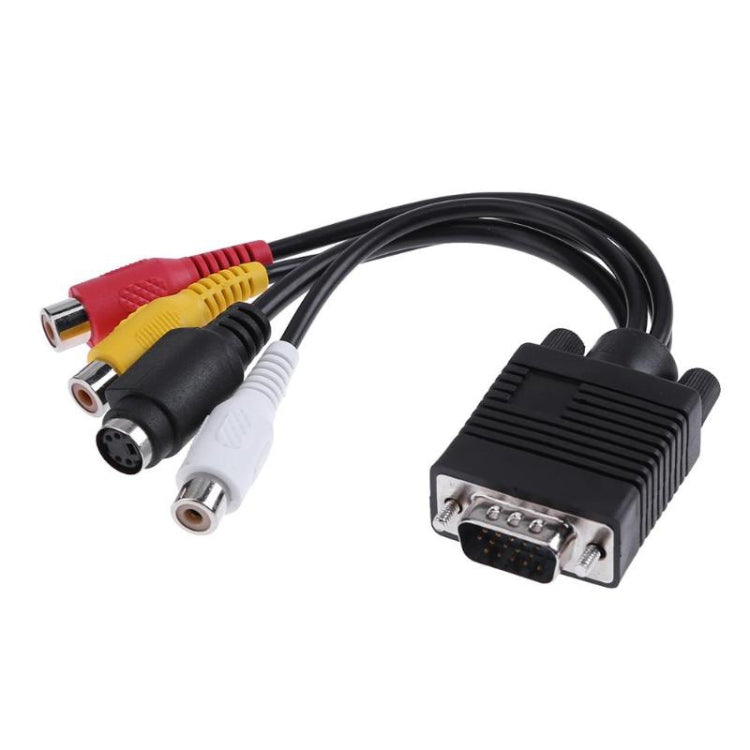 AV RCA TV Converter Cable Adapter with 2 Audio Cable, VGA to S-Video