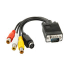 AV RCA TV Converter Cable Adapter with 2 Audio Cable, VGA to S-Video