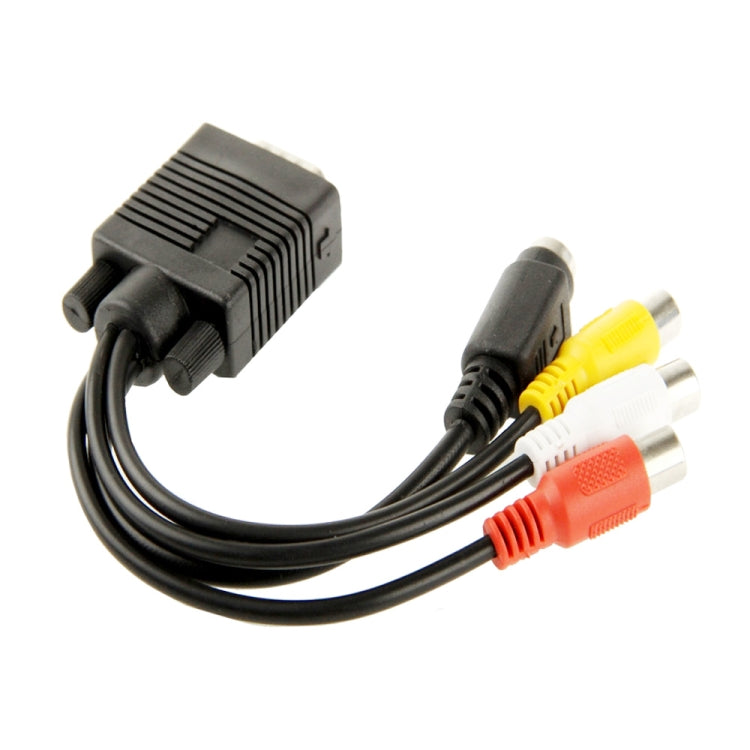 AV RCA TV Converter Cable Adapter with 2 Audio Cable, VGA to S-Video