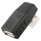USB 2.0 AM to AF Adapter with 90 Degree Angle, Support OTG Function — 90 Degree Lelf Angled
