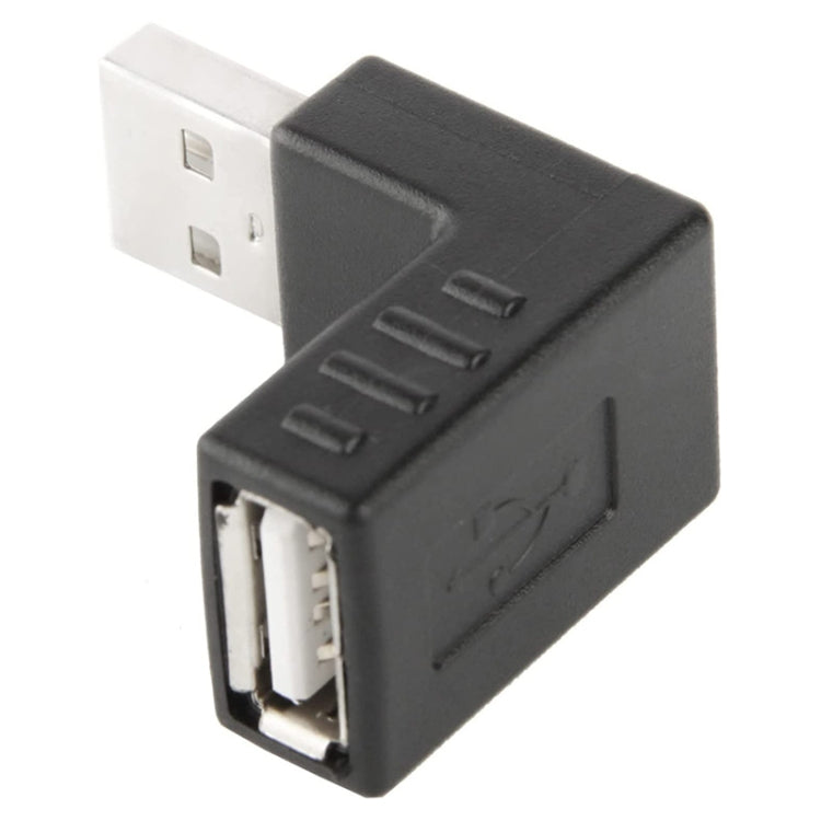 USB 2.0 AM to AF Adapter with 90 Degree Angle — Black