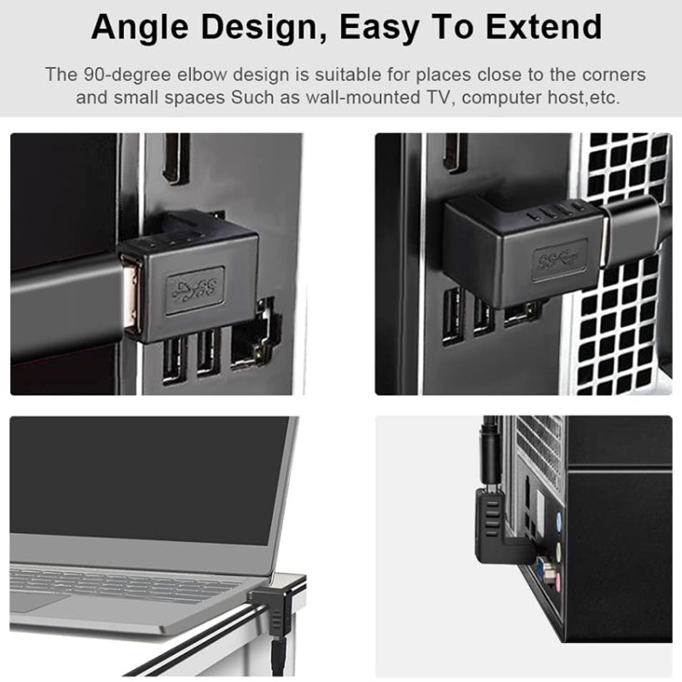 USB 2.0 AM to AF Adapter with 90 Degree Angle — view 5