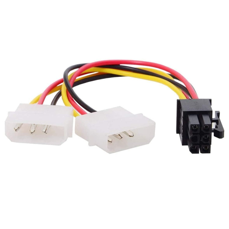6 Pin Male to 2 x 4 Pin Female Power Cable, Length: 17.5cm
