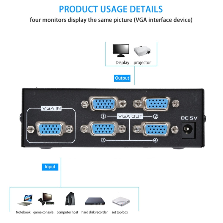 Mini 4 Ports VGA Splitter — view 6