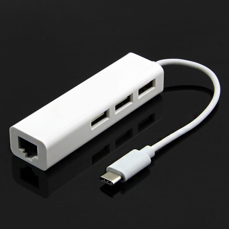 Type-C to 3 x USB and RJ45 Multi-function Adapter, Length: 13cm — 3 Port USB+RJ45