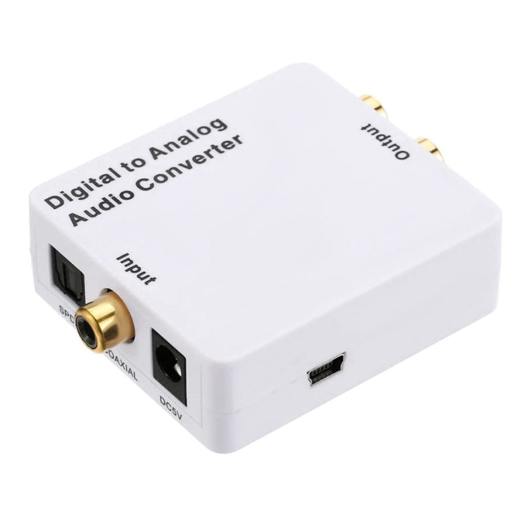 Digital to Analog Audio Converter / Mini Audio Decoder, Size: 72 x 55 x 20mm, Spdif+Coaial to 2RCA+3.5mm