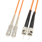 SC-ST Dual-Core Multi Mode Fiber Optic Jumper, Length: 3m