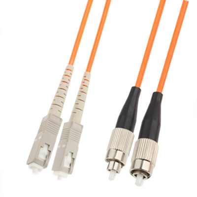 SC-FC Dual-Core Multi Mode Fiber Optic Jumper, Length: 3m