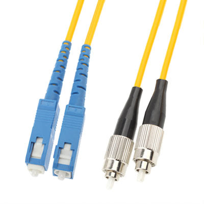 SC-FC Dual-Core Single Mode Fiber Optic Jumper, Length: 3m
