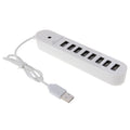 8 Ports USB 2.0 Portable Oval Hub, Length: 50cm