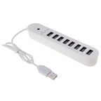 8 Ports USB 2.0 Portable Oval Hub, Length: 50cm