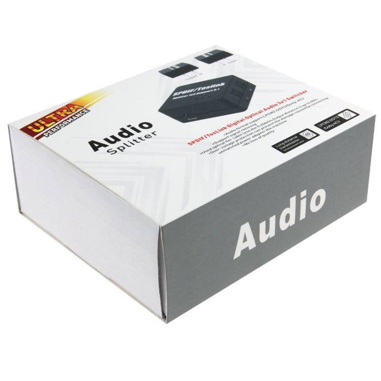 SPDIF / TOSLINK Power Adapter Digital Optical Audio Splitter Amplifier 1x3 Supports 5.1