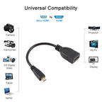 17cm Micro HDMI Male to HDMI Female Adapter Cable