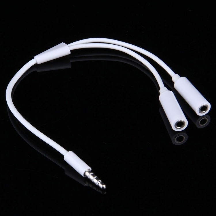 Plug Jack Stereo Audio Cable for iPhone 6S & 6S Plus & 6 & 6 Plus & 5, iPad Air 2 & Air, Samsung, iPod Laptop, MP3, Length: 24cm, 3.5mm Male to 2 Female