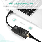 USB 3.0 10 / 100 / 1000Mbps Ethernet Adapter for Laptops, Plug and play